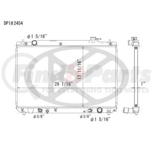 Koyorad A2454 Radiator Plastic Tank With Aluminum Core Radiator.