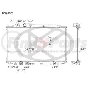 Koyorad A2923 Radiator Plastic Tank With Aluminum Core Radiator.