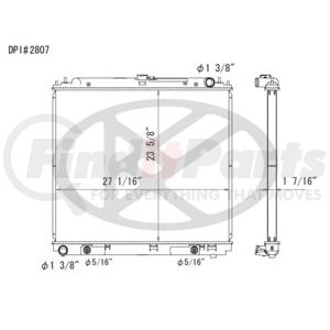Koyorad A2807 Radiator Engine Coolant Radiator - 2-Row, Aluminum, with Transmission Oil Cooler