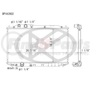 Koyorad A2922 Radiator Plastic Tank With Aluminum Core Radiator.