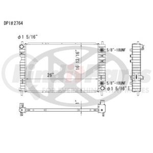 Koyorad A2764 Radiator Plastic Tank With Aluminum Core Radiator.