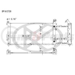 Koyorad A2728 Radiator Plastic Tank With Aluminum Core Radiator.