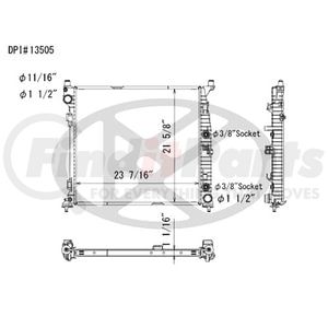 Koyorad A13505 Radiator Plastic Tank With Aluminum Core Radiator.