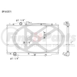 Koyorad A2571 Radiator Plastic Tank With Aluminum Core Radiator.
