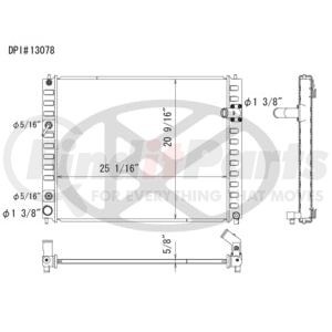 Koyorad A13078 Radiator Plastic Tank With Aluminum Core Radiator.