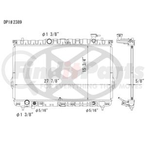 Koyorad A2389 Radiator Plastic Tank With Aluminum Core Radiator.