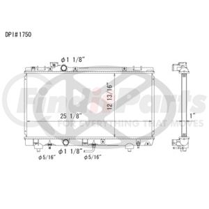 Koyorad A1750 Radiator Plastic Tank With Aluminum Core Radiator.