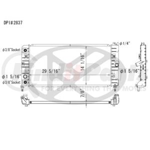 Koyorad A2837 Radiator Plastic Tank With Aluminum Core Radiator.