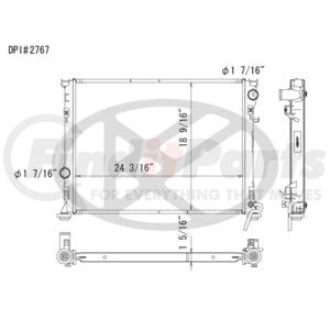Koyorad A2767 Radiator Plastic Tank With Aluminum Core Radiator.