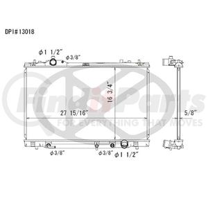 Koyorad A13018 Radiator Plastic Tank With Aluminum Core Radiator.