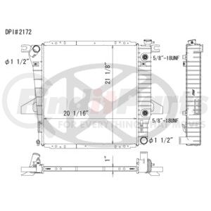 Koyorad A2172 Radiator Plastic Tank With Aluminum Core Radiator.