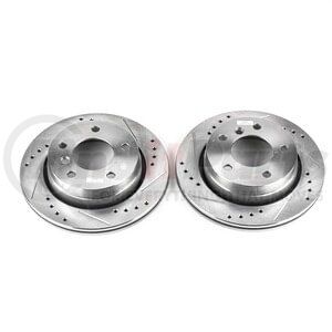PowerStop Brakes EBR488XPR Disc Brake Rotor Set Evolution® Disc Brake Rotor - Performance, Drilled, Slotted and Plated