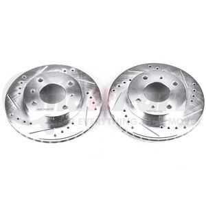 PowerStop Brakes JBR503XPR Disc Brake Rotor Set Evolution® Disc Brake Rotor - Performance, Drilled, Slotted and Plated