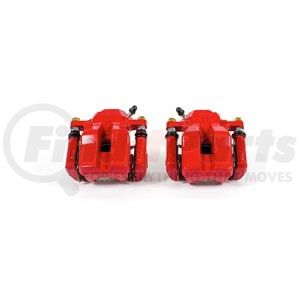 PowerStop Brakes S3192 Disc Brake Caliper Set Red Powder Coated Calipers