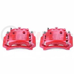 PowerStop Brakes S4796 Disc Brake Caliper Set Red Powder Coated Calipers