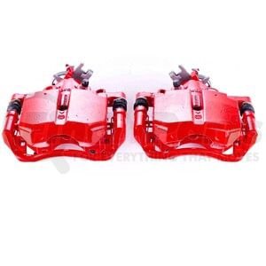 PowerStop Brakes S5014 Disc Brake Caliper Set Red Powder Coated Calipers