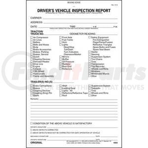JJ Keller 1854 Multi-Purpose Decal Detailed Driver Vehicle Inspection Report (DVIR), 2-Ply, Carbonless - Stock - 2-ply,