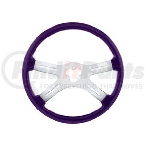 United Pacific 88073 Steering Wheel 18 in. Candy Color 4 Spoke Steering Wheel, Candy Purple, HQ Steel w/ Chrome Plating