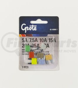 82-ANM-7 by GROTE - Miniature Blade Fuse Assortment, 7 Pk