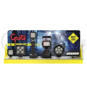 00210 by GROTE - Display Rack - 33 x 12 x 16 inches, Yellow and Gray, Sintra, Counter Top, For LED Lights