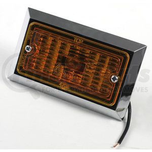 47053 by GROTE - Chrome Plated Rectangular Clearance Marker Lights, Amber