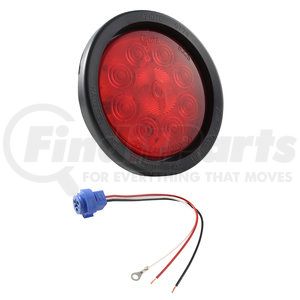 53462 by GROTE - SuperNova Stop/Tail/Turn Light, 4 in., 10-Diode Pattern, LED, Male Pin, Red Kit (53252 + 91740
