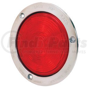 54492 by GROTE - SuperNova NexGen LED Stop Tail Turn Light - 4", Stainless Steel Flange, Male Pin