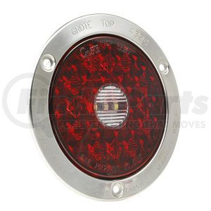 55202 by GROTE - LED Stop Tail Turn Light - 4", Round, w/ Integrated Backup, 4-Pin SS Hard Shell Termination