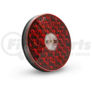 55162 by GROTE - LED Stop Tail Turn Light - 4", Round, w/ Integrated Backup, 4-Pin Hard Shell Termination