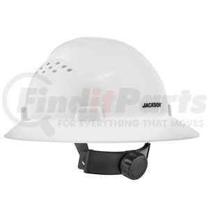 20820 by SELLSTROM - Jackson Safety Advantage Full Brim Hard Hat, Vented, 4-Pt. Ratchet Suspension, White