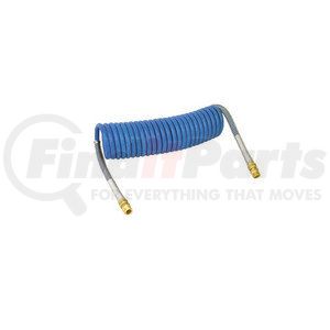 11967 by HALDEX - Midland Trailer Connector Kit - Air Coil, Blue, 15 ft., 3/8 in. (Tractor) and 1/2 in. (Trailer) Thread, 12 in. Pigtail Length
