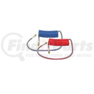 11956 by HALDEX - Midland Trailer Connector Kit - Air Coil Set, Blue and Red, 20 ft., 0.5 in. Thread, 12 in. (Trailer) and 48 in. (Tractor) Pigtail Length