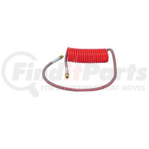 11972 by HALDEX - Midland Trailer Connector Kit - Air Coil, Red, 20 ft., 1/2 in. Thread, 48 in. (Tractor) and 12 in. (Trailer) Pigtail Length