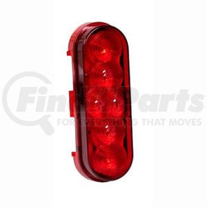 Maxxima M63346R Brake / Tail / Turn Signal Light 6 LED Red Oval Stop/Tail/Turn Light, Use with Standard 3-Pin Connector
