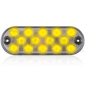M63353YCL by MAXXIMA - Brake / Tail / Turn Signal Light - 6.5 in., Oval, Amber/Clear Lens, with 14 LEDs