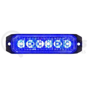 39162 by UNITED PACIFIC - Multi-Purpose Warning Light - 6 High Power LED "Competition Series" Slim Warning Light, Blue