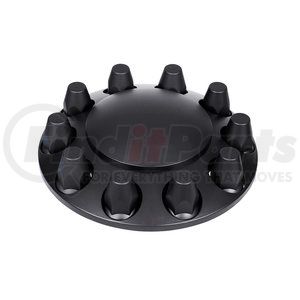 10334 by UNITED PACIFIC - Axle Hub Cover - Front, Matte Black, Dome, with 33mm Thread-On Nut Cover