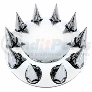 10252 by UNITED PACIFIC - Axle Hub Cover Kit - Axle Cover Set (Spike), Front, Chrome, for International
