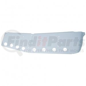 28014 by UNITED PACIFIC - Sun Visor - Stainless Steel, 13-1/2", Curved Drop, with Eight 2" Light Cutouts