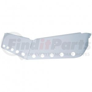 28009 by UNITED PACIFIC - Sun Visor - 13" Stainless, Low Roof Drop, with Eight 2" Light Cutouts, for 2004+ Peterbilt