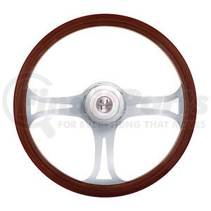 88142 by UNITED PACIFIC - Steering Wheel - 18" Chrome Blade with Hub, for Peterbilt 1998-2005 and Kenworth 2001-2002