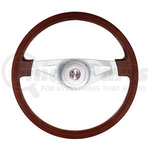 88123 by UNITED PACIFIC - Steering Wheel - 18" Chrome, 2 Spoke, with Hub, for Peterbilt 1998-2005 and Kenworth 2001-2002