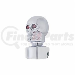 70611 by UNITED PACIFIC - Manual Transmission Shift Knob - Gearshift Knob, Chrome, Skull Head, 13/15/18 Speed, with Adapter