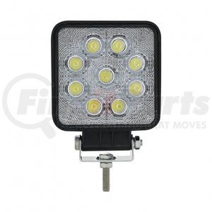36618 by UNITED PACIFIC - Vehicle-Mounted Work Light - 9 High Power LED 4- 1/4" Square "Competition Series" Work Light - Flood