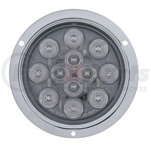 38649 by UNITED PACIFIC - Brake/Tail/Turn Signal Light - 12 LED 4" Deep Dish, Red LED/Clear Lens