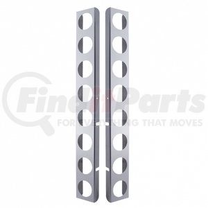 31467 by UNITED PACIFIC - Light Bar Bracket - Air Cleaner Bracket Only, Rear, Stainless, 16 Light Cut-Outs, for Peterbilt