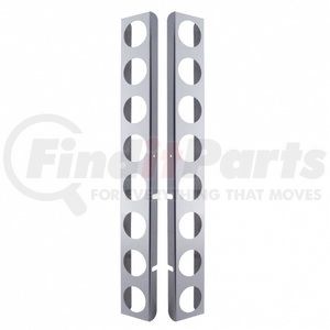 31467 by UNITED PACIFIC - Light Bar Bracket - Air Cleaner Bracket Only, Rear, Stainless, 16 Light Cut-Outs, for Peterbilt