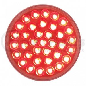 39643B by UNITED PACIFIC - Brake/Tail/Turn Signal Light - 36 LED 4" Round, Red/Clear Lens