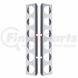 31460 by UNITED PACIFIC - Light Bar Bracket - Air Cleaner Bracket Only, Rear, Stainless, 12 Light Cut-Outs, for Peterbilt