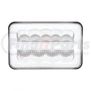 34125 by UNITED PACIFIC - Headlight - 9 High Power, RH/LH, 4 x 6" Rectangle, Black Housing, High/Low Beam, with 6 Bright White LED Position Light Bar